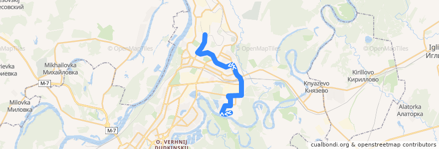 Mapa del recorrido Троллейбус № 10: ДОК => ТЭЦ-1 de la línea  en городской округ Уфа.