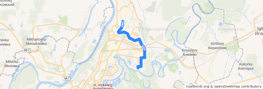 Mapa del recorrido Троллейбус № 10: ТЭЦ-1 => ДОК de la línea  en городской округ Уфа.