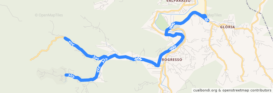 Mapa del recorrido Rui Barbosa (Circular) de la línea  en 블루메나우.