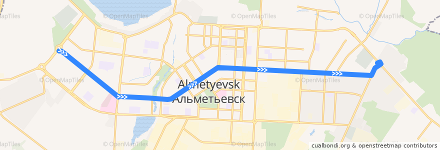 Mapa del recorrido Троллейбус №5: Рынок №2 - РТС de la línea  en городское поселение Альметьевск.