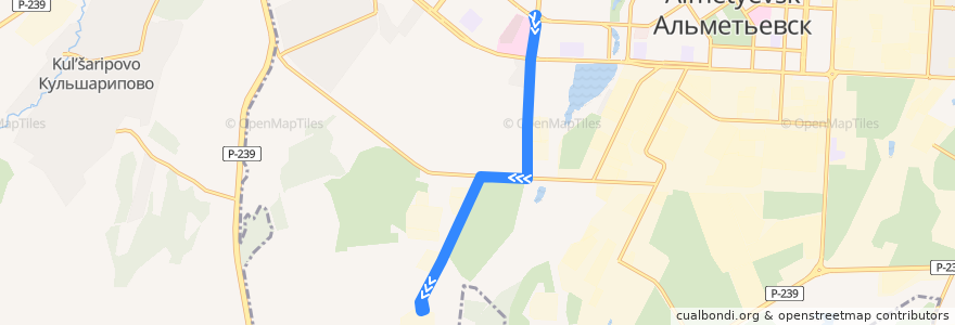 Mapa del recorrido Троллейбус №3: Больничный городок - Алнас de la línea  en городское поселение Альметьевск.