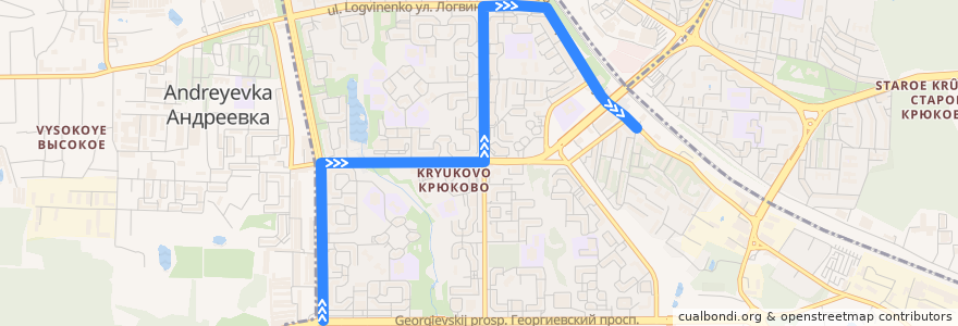 Mapa del recorrido Автобус № 5: 16 микрорайон - Станция Крюково de la línea  en район Крюково.