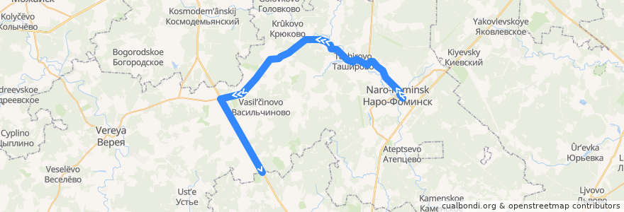 Mapa del recorrido Автобус №29: Станция Нара - СТ Родник de la línea  en Наро-Фоминский городской округ.