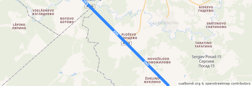 Mapa del recorrido 120: Сергиев Посад - Жуклино de la línea  en Каринское сельское поселение.