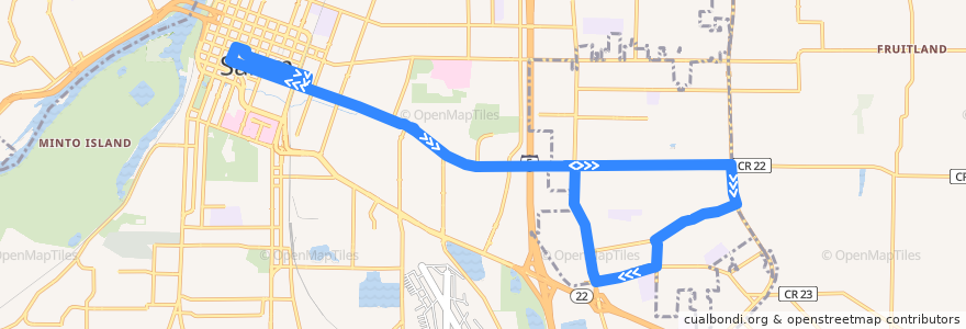 Mapa del recorrido Cherriots 4 State Street de la línea  en Marion County.