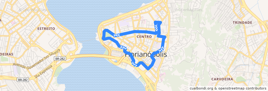 Mapa del recorrido Ônibus 101: Circular Centro de la línea  en فلرینو پولیس.