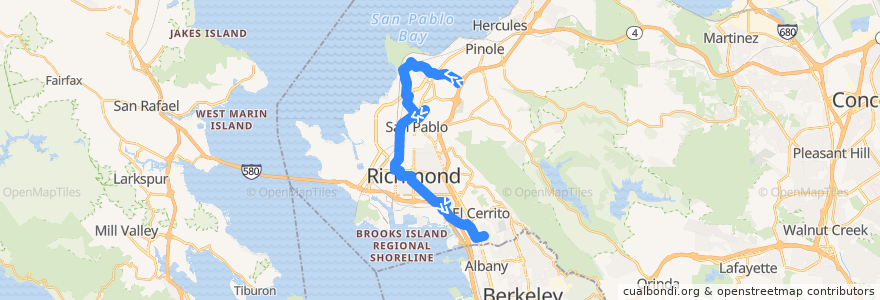 Mapa del recorrido AC Transit 71: Richmond Parkway Transit Center => El Cerrito Plaza BART de la línea  en 里士满.