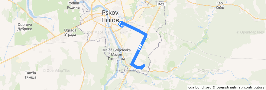 Mapa del recorrido Автобус №12 de la línea  en Pskov.