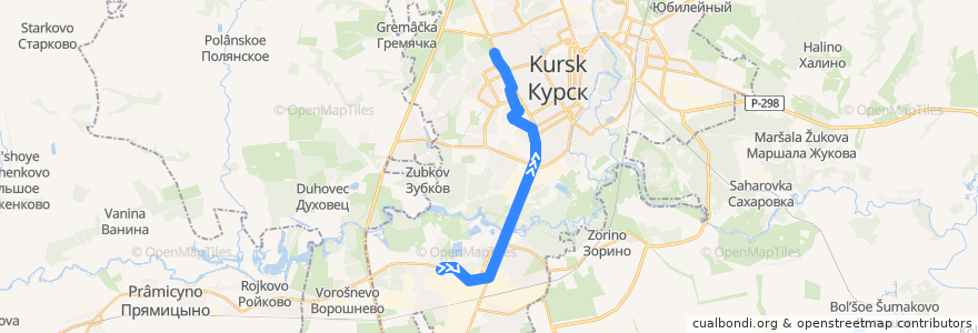 Mapa del recorrido Маршрут трамвая №3: "Ольховская - Автовокзал" de la línea  en городской округ Курск.