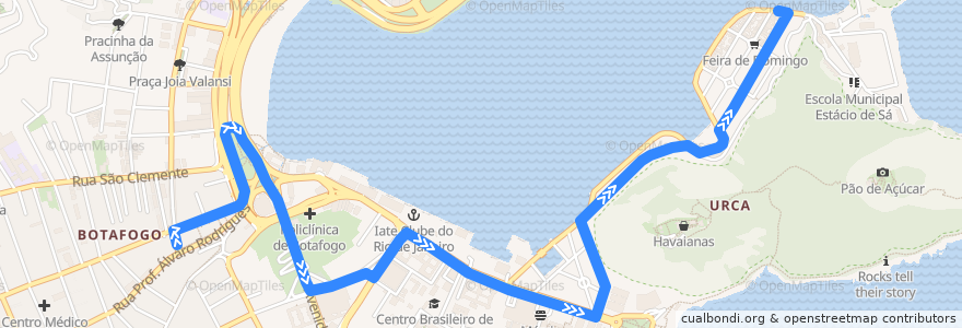 Mapa del recorrido Ônibus SP 513 - Botafogo → Urca de la línea  en リオデジャネイロ.