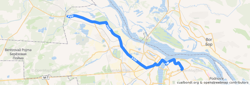 Mapa del recorrido Маршрутное такси 72: поселок Дубравный => площадь Свободы de la línea  en городской округ Нижний Новгород.