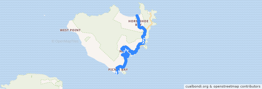 Mapa del recorrido 250 de la línea  en Townsville City.