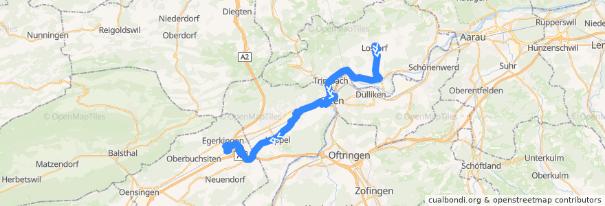 Mapa del recorrido Bus 507: Lostorf => Egerkingen de la línea  en Amtei Olten-Gösgen.