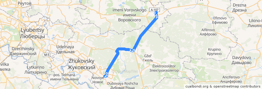 Mapa del recorrido Автобус 53: Раменское - Станция Фрязево de la línea  en Раменский городской округ.