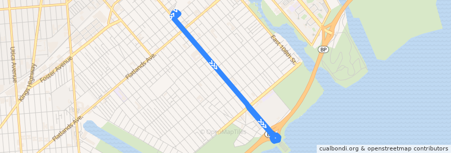 Mapa del recorrido NYCB - B42 de la línea  en Brooklyn.