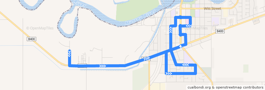 Mapa del recorrido Yarrawonga - Yarrawonga South Loop de la línea  en Shire of Moira.