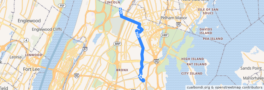 Mapa del recorrido NYCB - Bx31 de la línea  en Бронкс.
