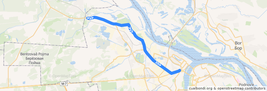 Mapa del recorrido Троллейбус 8: Дубравная улица => Московский вокзал de la línea  en городской округ Нижний Новгород.