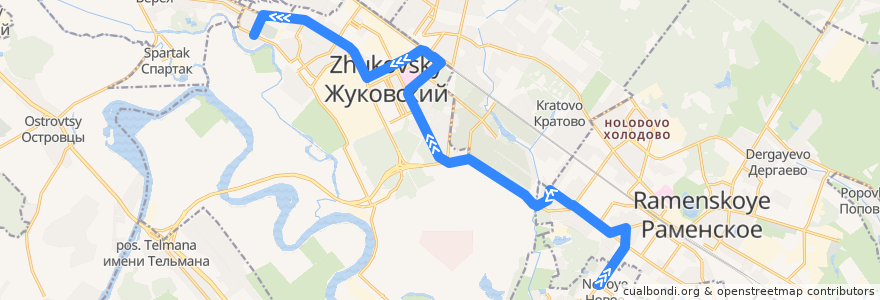 Mapa del recorrido Автобус 34: Новое село - ул. Лацкова de la línea  en Раменский городской округ.