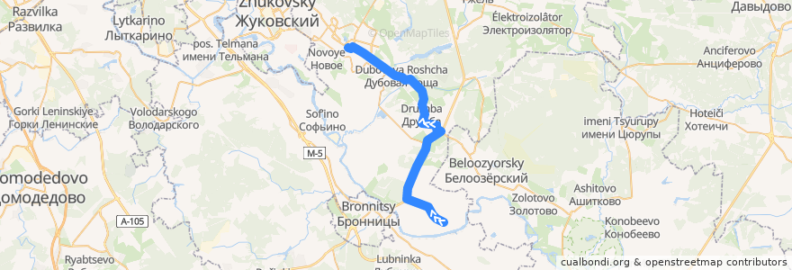 Mapa del recorrido Автобус №27: Колупаево - Раменское de la línea  en Раменский городской округ.