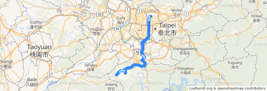 Mapa del recorrido 新北市 909 松山機場-錦繡 (返程) de la línea  en 新北市.