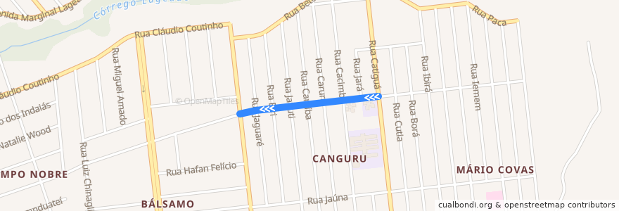 Mapa del recorrido Paulo Coelho Machado/ Terminal Guaicurus de la línea  en Campo Grande.