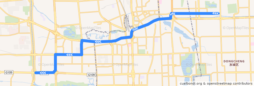 Mapa del recorrido Bus 27: 安定门外 => 五路 de la línea  en 베이징시.