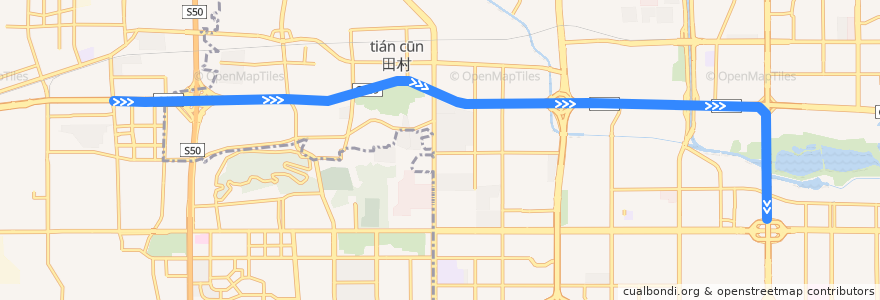 Mapa del recorrido Bus 977快: 冯村西里 => 上岸种植园 de la línea  en 海淀区.