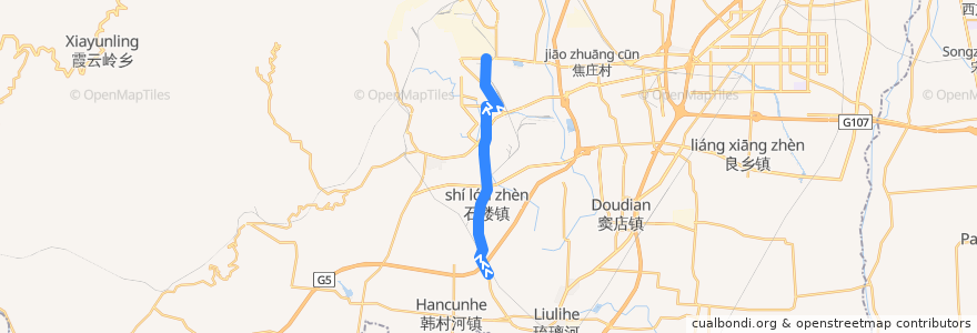 Mapa del recorrido Bus 房40: ? => ? (北行) de la línea  en 房山区.