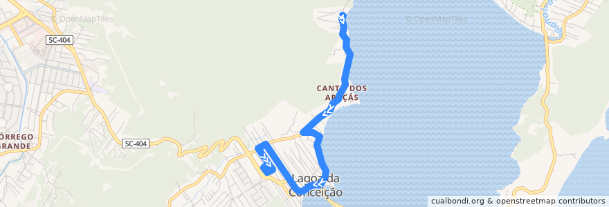 Mapa del recorrido Ônibus 362: Canto dos Araçás, Bairro => TILAG de la línea  en 弗洛里亚诺波利斯.