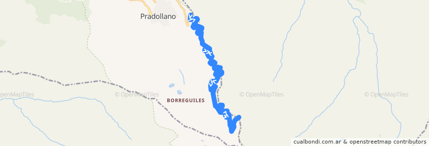 Mapa del recorrido Albergue Universitario - Posiciones del Veleta de la línea  en Comarca de la Vega de Granada.