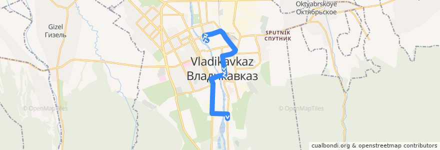 Mapa del recorrido Маршрут №32 (обратное направление) de la línea  en городской округ Владикавказ.