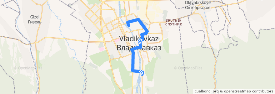 Mapa del recorrido Маршрут №32 (прямое направление) de la línea  en городской округ Владикавказ.