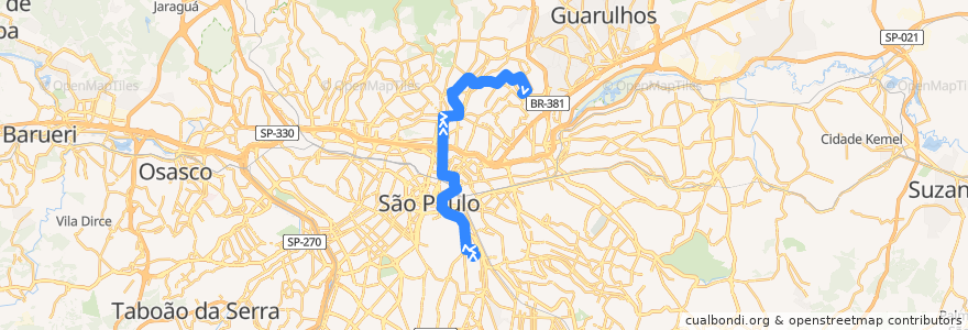 Mapa del recorrido 174M-10 Jardim Brasil de la línea  en ساو باولو.