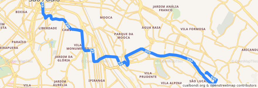 Mapa del recorrido 314V-10 Vila Ema de la línea  en San Pablo.