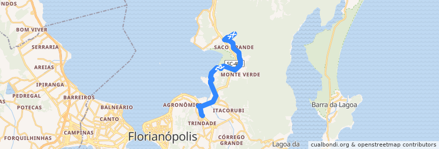 Mapa del recorrido Ônibus 174: Saco Grande via João Paulo, Bairro => TITRI de la línea  en Florianópolis.