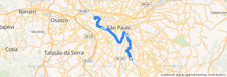 Mapa del recorrido 478P-31 Pompeia de la línea  en São Paulo.