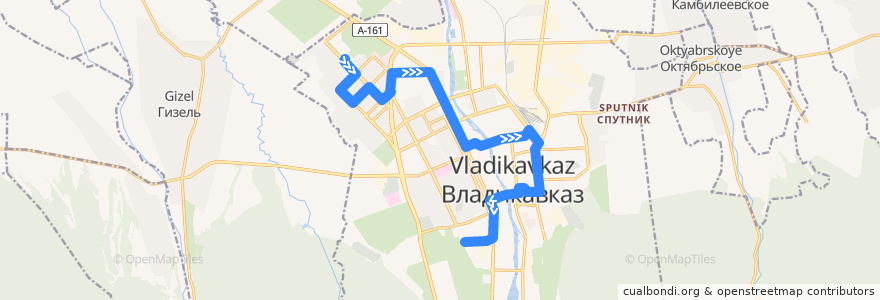 Mapa del recorrido Маршрут №50 (прямое направление) de la línea  en городской округ Владикавказ.