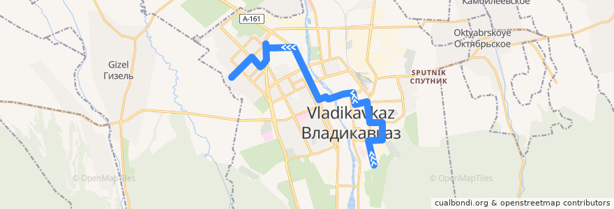 Mapa del recorrido Маршрут №24 (от с/т "Весна") de la línea  en городской округ Владикавказ.