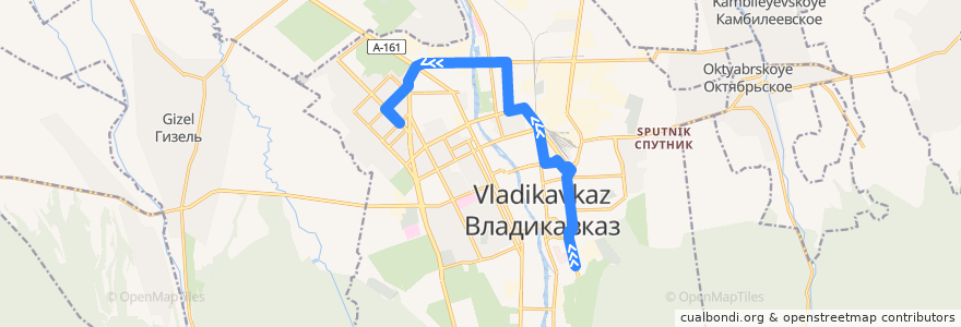 Mapa del recorrido Маршрут №29 (прямое направление) de la línea  en городской округ Владикавказ.