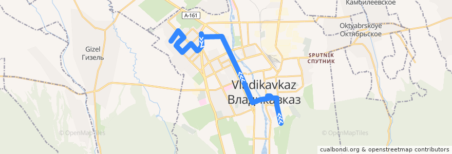 Mapa del recorrido Маршрут №25 (обратное направление) de la línea  en городской округ Владикавказ.