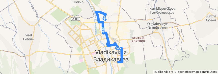 Mapa del recorrido Маршрут №3 (обратное направление) de la línea  en городской округ Владикавказ.