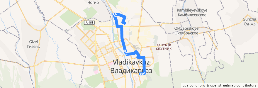 Mapa del recorrido Маршрут №3 (прямое направление) de la línea  en городской округ Владикавказ.