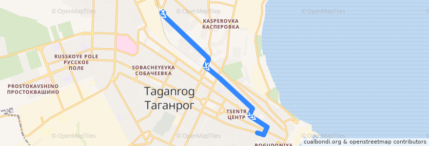 Mapa del recorrido Трамвай 3 de la línea  en городской округ Таганрог.