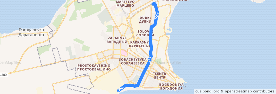Mapa del recorrido Трамвай 4 de la línea  en Taganrog City District.