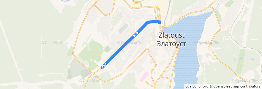 Mapa del recorrido Автобус №4: п. Уреньга - пл. III Интернационала de la línea  en Златоустовский городской округ.