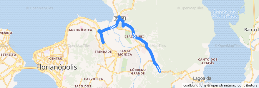 Mapa del recorrido Ônibus 165: Itacorubi, Bairro => TITRI de la línea  en 弗洛里亚诺波利斯.