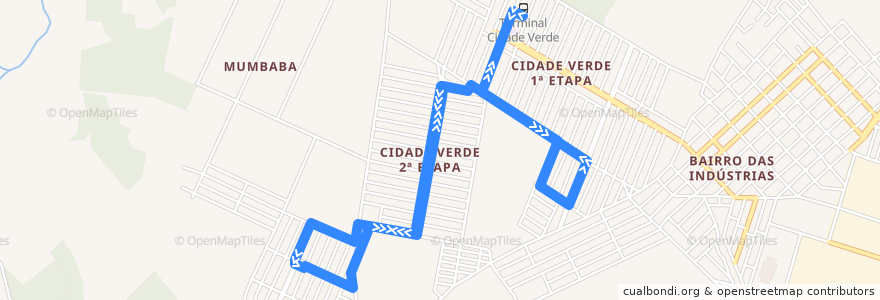 Mapa del recorrido I012 - Cidade Verde 2ª Etapa de la línea  en João Pessoa.