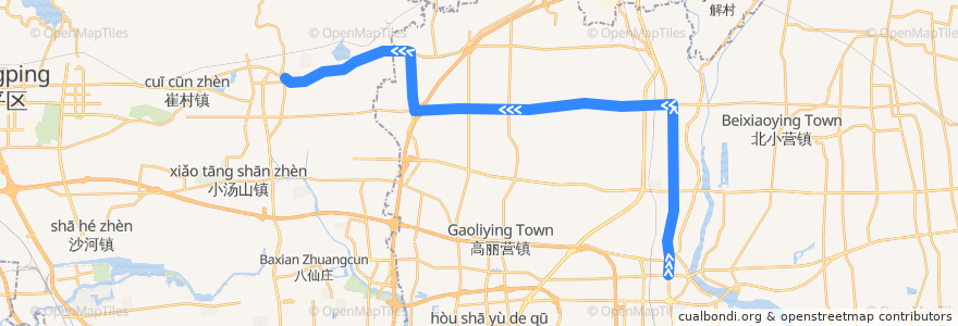 Mapa del recorrido Bus 856: 顺义南彩汽车站 => 兴寿站 de la línea  en 顺义区.