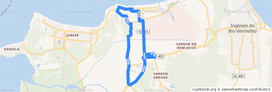 Mapa del recorrido Ônibus 262: Circular Canasvieiras de la línea  en Florianópolis.